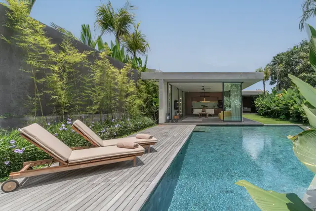 Modern 2BR Villa w/ Private Pool and Pool View, Walkable to Cafés